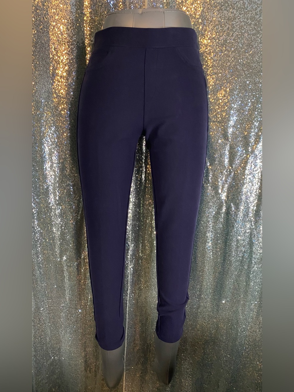 Maze Collection Navy Pull-On Jegging Pants M | Stretch Workwear Trouser